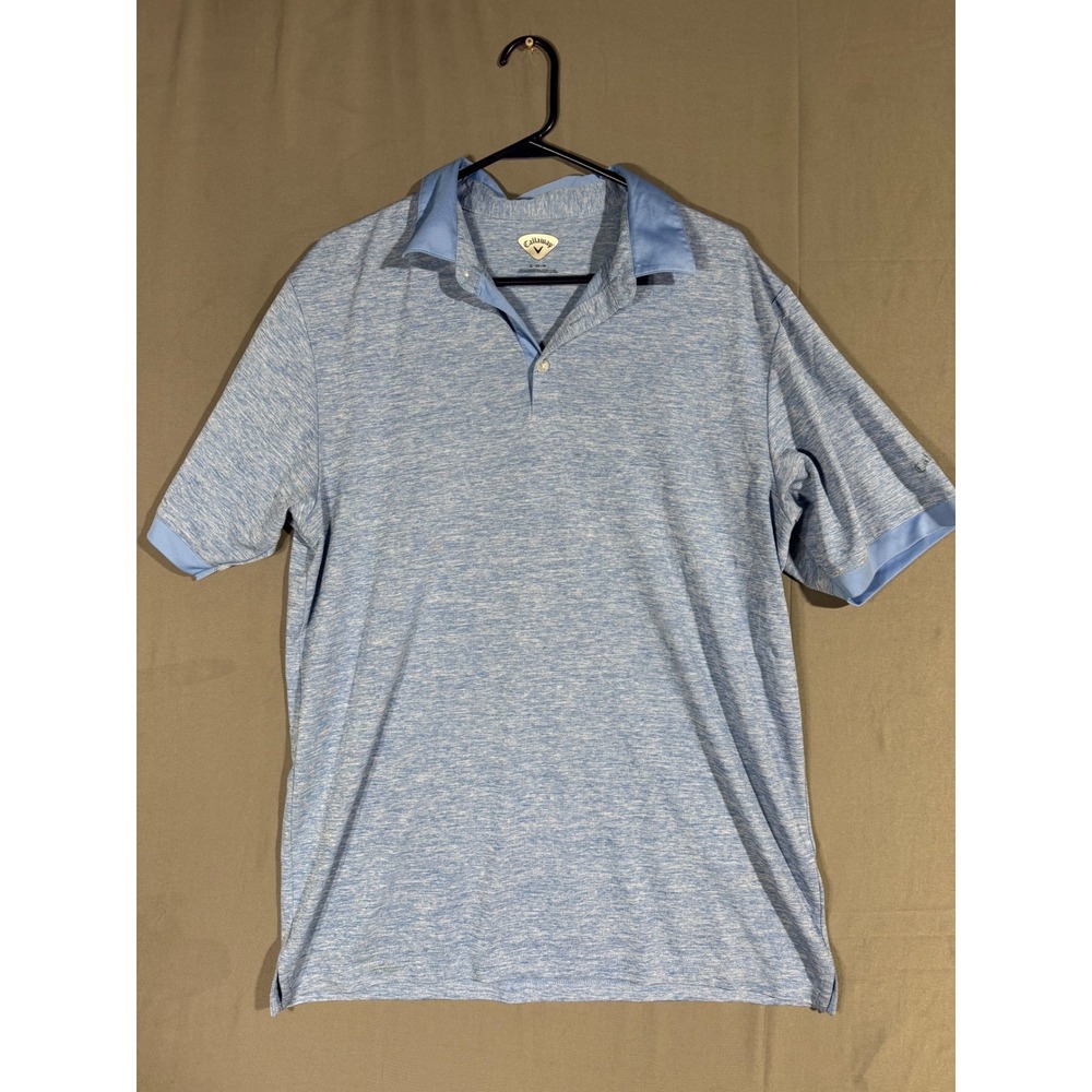 Callaway Golf Polo Shirt Mens XL Blue‎ Heathered Short Sleeve Performance Top